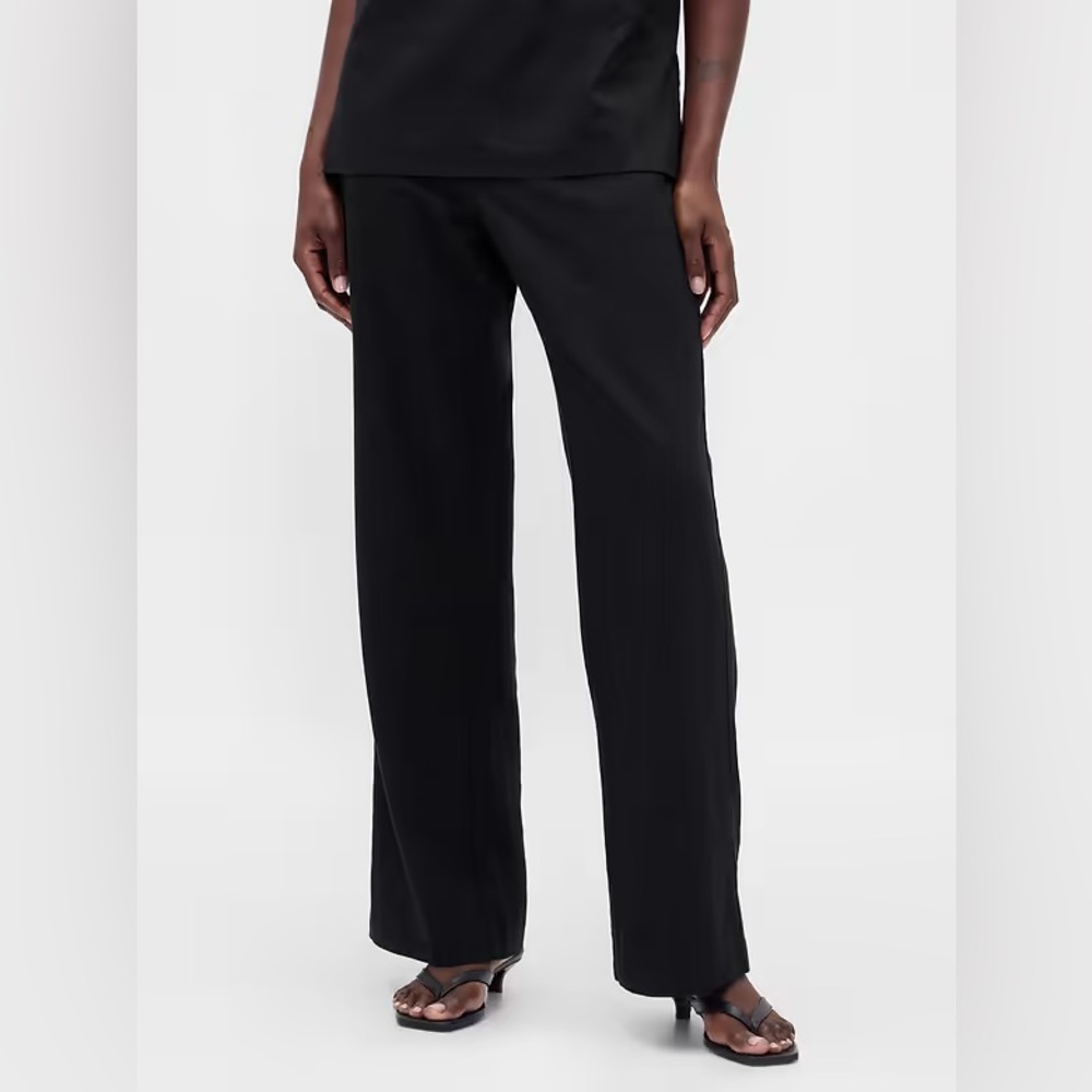 NWT! GAP Black Low Rise Linen-Blend Flare Pants - Size 4 🖤